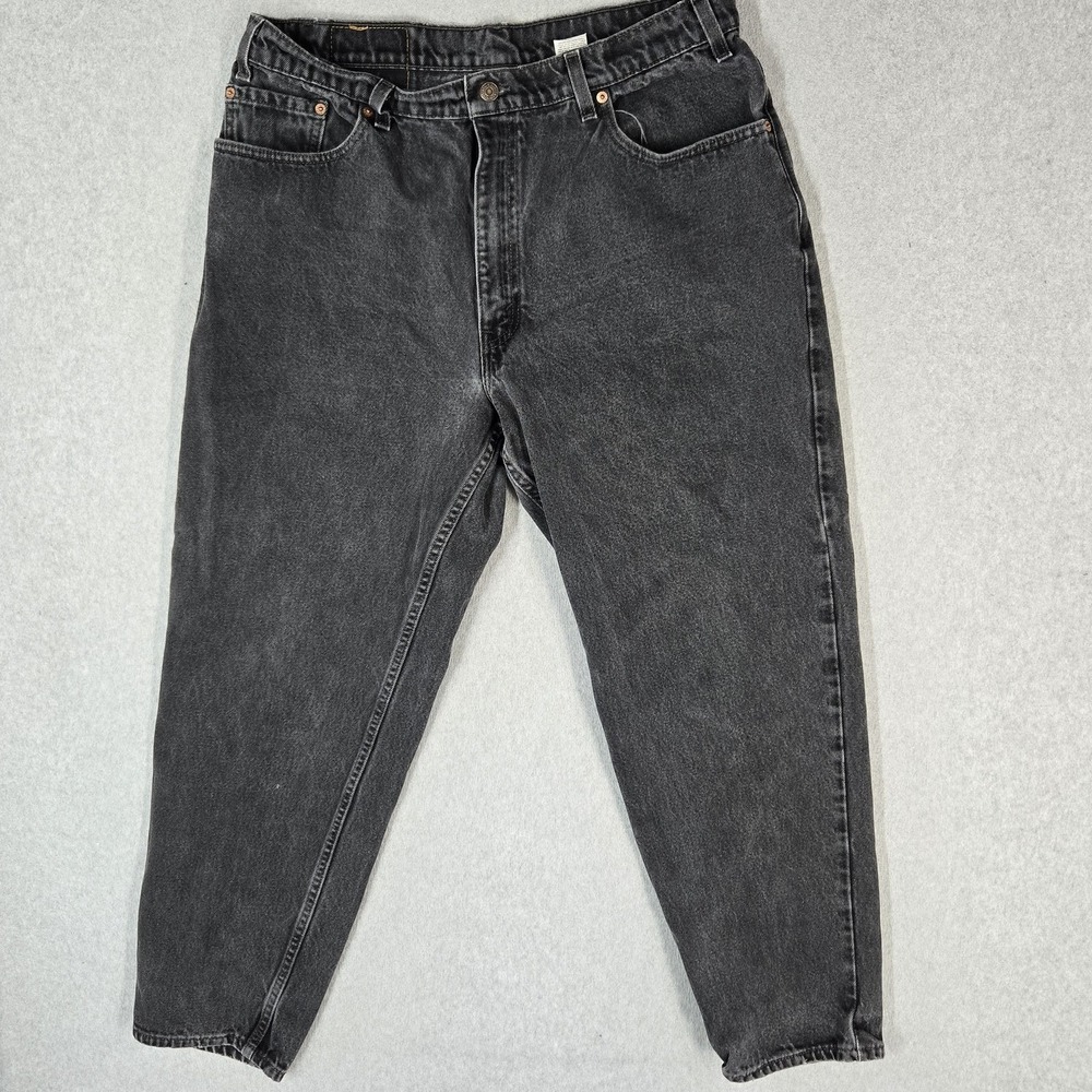 VINTAGE Levi's 560 Men Jeans 38X30 Black Denim USA Loose Fit Tapered Leg 90s